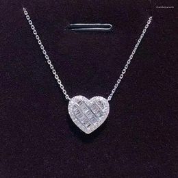 Pendant Necklaces Huitan White Cubic Zirconia Love Necklace Women Luxury Silver Plated Romantic Female Wedding Fashion Jewellery