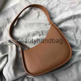 The Row TR designer half moon shoulder bag bag design genuine leather women Flat Shoulder Strap Suded Lining Underarm tote Bags