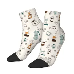 Men's Socks Coffee Pattern Ankle Male Mens Women Summer Stockings Hip Hop