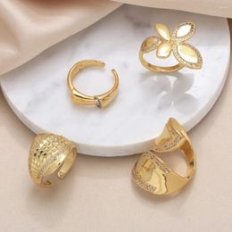 Cluster Rings OCESRIO Mini White Crystal Butterflies For Women Copper Gold Plated Bamboo Joints Open Ring Jewellery Gift Rigj57