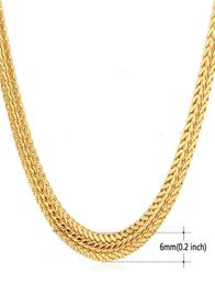 Chain Fashion Necklace 18K Yellow Gold Filled Hip Hop Mens Necklace Choker Chain Link Gift1180211