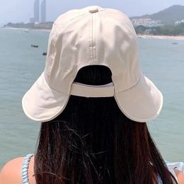 Bucket Hat Women Foldable Sunshade Sun Hats For Ladies Korean Fishing Fisherman Cap Adjustable Rope Gorro Sunhat 240430