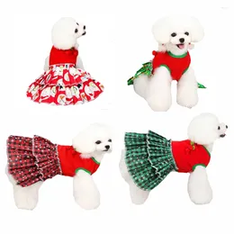Dog Apparel Christmas Dress Lightweight Velvet Girl Puppy Clothes Pet For Birthday Party Doggy Gown Outfits Cat