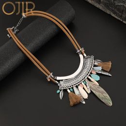 Pendant Necklaces Trendy Bohemian Geometric Choker Necklace Silver Colour Vintage Collares Statement Maxi For Women Jewellery Gift 2024