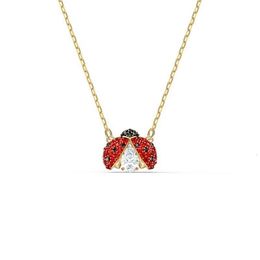 neckless for woman Swarovskis Jewelry Matching Heart Beating Seven-star Ladybug Necklace Female Swarovski Element Crystal Clavicle Chain Female