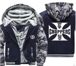West Coast Choppers Printed Hoodies Men Camouflage Sweatshirts Winter Warm Thicken Fleece Zipper Coat Jacket harajuku Hoody Male7210345