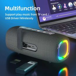 Portable Speakers High-power Portable Bluetooth Speaker True Wireless Stereo Surround Sound Speaker Colourful Light For Party Camping Supports TWS J240505