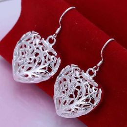 Dangle Chandelier 925 Sterling Silver Earrings elements pretty nice beautiful wedding hollow heart dangle Jewellery factory price H240504