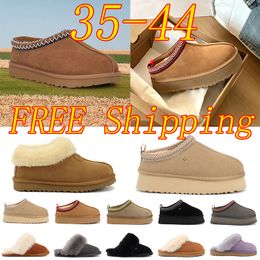 Boots Designer Tasman Slippers Chestnut Fur Slides Sheepskin Shearling Tazz Mules Women Men Ultra Mini Platform Suede Comfort Fall Winter size 35-43