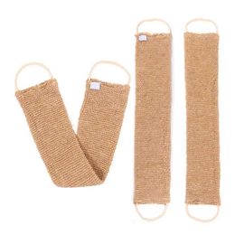 Bath Tools Accessories Ramie Jute shower towel multifunctional back exfoliator with washer suitable for both men and women Q240430