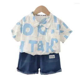 Clothing Sets Summer Baby Clothes Suit Children Boys Casual Letter Shirt Shorts 2Pcs/Sets Toddler Costume Infant Outfits Kids Tracksuits