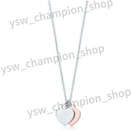 Pure Silver Real Sign Tiffanyjewelry Necklace Tiffanynecklace Love Pendant Designer Women Men Necklace High Quality Tiffanyjewelry Gold 962