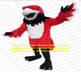 Vivid Red Eagle Hawk Glede Tercel Mascot Costume Lanneret Tiercel Falcon Vulture Mascotte Costumes With White Square Belly Black L9802891