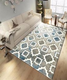 Fashion Geometric Plaid Carpet Soft Flannel Bedroom Rug Bedside Kitchen Mat Home Decor Large Living Room Area Rug Carpet283q6426549