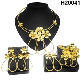 Necklace Earrings Set Yuleili Brazil Gold-plated Bracelet Exquisite Jewellery Drops Flowers Sweet Romantic Girl Coming-of-age Ceremony