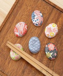 Bean Shaped Chopsticks Rest Japanese Style Ceramic Chopstick Rest Spoon Stand Knife Fork Holder for Home Restaurant M DREAM B ZEG6790669