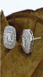 Choucong Stunning Luxury Jewellery Square Earring 925 Sterling Silver Pave White Sapphire CZ Diamond Gemstones Party Women Stud Earr5612864