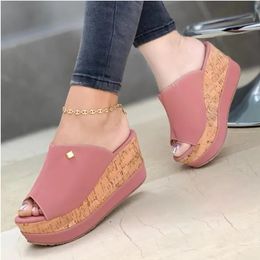 Wedge Slippers Women Shoes Summer Peep Toe Sandals Fashion Platform Outdoor Casual Flip Flops Sandalias De Mujer 240419