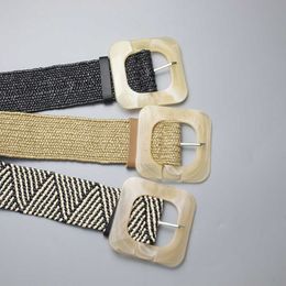 Pp Grass Woven Elastic Belt South Korea East Gate New 4 8 Cm Wide European and American New Street Belt Q0624 287M