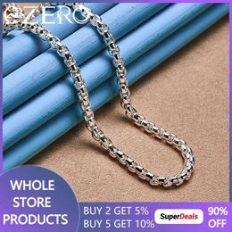 Pendant Necklaces 925 sterling silver necklace suitable for women 18/20/24 inches exquisite 4mm round box chain fashionable wedding party Q240430