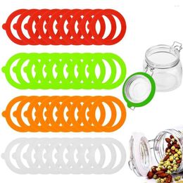 Storage Bottles 10Pcs Silicone Replacement Gasket Airtight Rubber Seals Rings For Mason Jar Lids Leak-proof Canning Glass Clip Top Jars