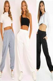 Ladies trousers casual sports pants plain track jogging pants haul two pockets beam hip hop loose cotton sweatpants Stock in USA3213714