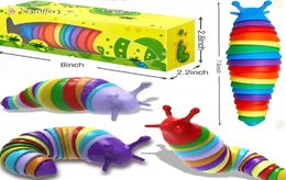 Party Favour 8inch Large 3D Slug Articulated Flexible Worm Toy All Ages Relief Anti-Anxiety Sensory Toys For Children GG0206791897