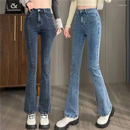 Women's Jeans 2024 Stretch Slim High Waist Slimming Boot Cut For Women Spring And Autumn Versatile Bottoms Extension T44