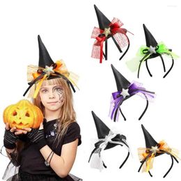 Party Decoration Lace Bowknot Halloween Hair Band Accessories Festival Headdress Witch Hat Headband Supplies