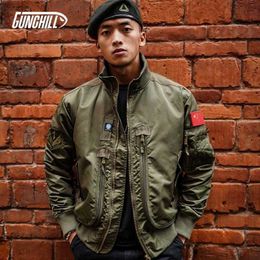 military Fan Ma Pilot Jacket Mens Multi Pocket Velcro Standing Neck Baseball