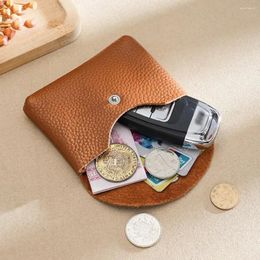 Storage Bags Retro Genuine Leather Coin Purse Zipper Small Wallets Card Holder Bag Portable Men Cowhide Money Women Earphone Pouch