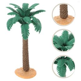 Decorative Flowers 2 Pcs Palm Tree Potted Green Plant Scene Plastic Trees For Decor Mini Architecture Accessories DIY Pvc