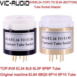 Amplifier 1PC 6V6 EL34 (Top) TO EL84 6P14 (Bottom) Tube 8Pins TO 9Pins DIY Audio Vacuum Tube Adapter Socket Converter Amplifier DIY