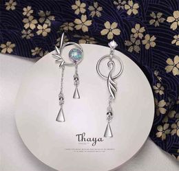 Thaya 925 Sterling Silver Flamingo Earrings Stud For Women Dangle Japanese Style Earring Fine Jewelry Gifts 2106182012168