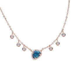 fashion Jewellery chrimstams gift uneven gemstone blue white stone cz drop choker statement elegant women Jewellery necklace3948263