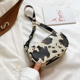 Bag Women Cow Pattern All-match Messenger Shoulder 2024 Fashion Handbags And Purse Small Chain Pu Leather High