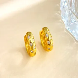 Hoop Earrings GRA Real 925 Sterling Silver Mini Zircon Round For Women Gold Color Small Huggie Earring Fine Jewelry Accessories