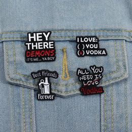 All You Need is Not Love Enamel Pin Creative Funny Best Friends Forever Brooches Lapel Badge Jewelry Accessories