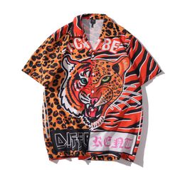 New Summer 2020 Hawaiian Short Mouwen Men Casual Leopard Tiger Print Beach Shirts Man Oversized Poleras Hombre Shirt3839570