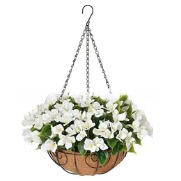 Decorative Flowers Indoor Outdoor Yard Office Home Decor Porch Garden Romantic Guesthouses Wedding With Artificial Hanging Basket DIY Craft