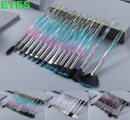 Makeup Brushes Set Crystal Diamond 15pcs Cosmetic Brush Face Eye Shadow Foundation Concealer Eyeliner Eyelash Lip Eyebrow Brushes 7192484