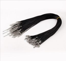 Cord 100 pc 1.5mm 2mm Cheap Black Wax Leather Necklace Beading Cord String Rope DIY Jewellery Findings Wholesale JF0018405963