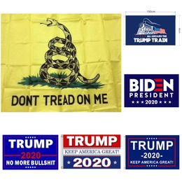 Banner Flags Outdoor Stardard Size 3 X 5 Feet 150X90Cm Dont Tread On Me Gadsden Flag Trump Biden President Drop Delivery Home Garden Dh5Fx