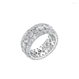 Cluster Rings Models S925 Love Diamond Ring With European And American Exaggerated Instagram Style Wide Edition Small Versatile