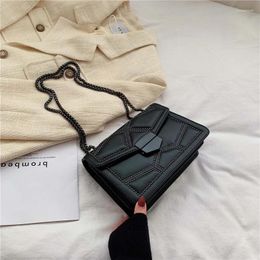 Shoulder Bags 2024 Simple Fashion Bag Lady Luxury Small Handbags Rivet Chain Brand Designer PU Leather Crossbody For Women