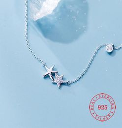 Fashion 925 Sterling Silver Star Pendant Necklaces For Women White Zircon Charms Necklace rose gold fine jewelry2269552