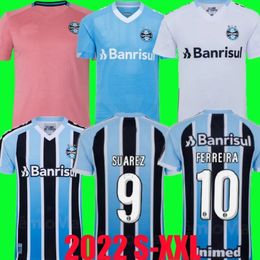 22 23 Gremio soccer jerseys Suarez 2022 2023 Campaz Villasanti Benitez Ferreira Janderson Camisa home away third Outubro Rosa football shirts men kids kit 262g