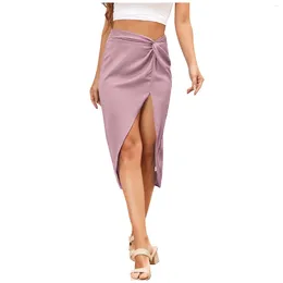 Party Dresses Women'S High Waist Twisted Irregular Sexy Solid Color Split Zipper Hip Wrap Skirt Formal Occasion Luxury Evening