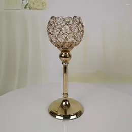 Candle Holders Single Head Metal Holder Romantic Crystal Candlestick Desktop Adornment Tea Light Stand For Wedding Party - Size