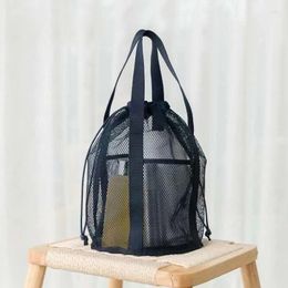 Cosmetic Bags 2024 Large Capacity Mesh Drawstring Bag With Rope Transparent Handbag Pocket For Travel And Swimming Female